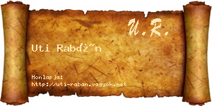 Uti Rabán névjegykártya